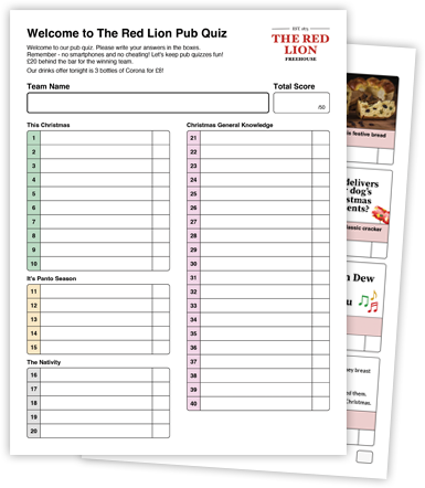 Weekly Pub Quiz Subscription